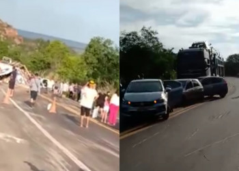 Colisão frontal entre carro e caminhão deixa uma pessoa morta no Piauí