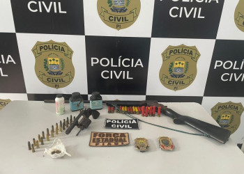 Polícia do Piauí cumpre mandado de busca no Maranhão e apreende revólver, espingarda e munições