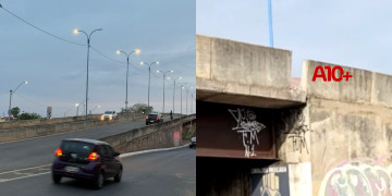 Após queda de bloco de concreto, tráfego no Elevado da Miguel Rosa é interditado neste domingo (28), em Teresina