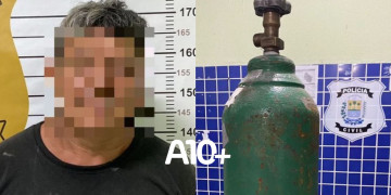 No Piauí, homem é preso com cilindro de oxigênio de hospital furtado para usar em oficina