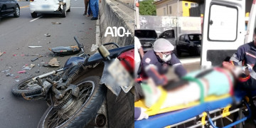 Motociclista fica ferido após cair do viaduto da Tabuleta na zona Sul de Teresina