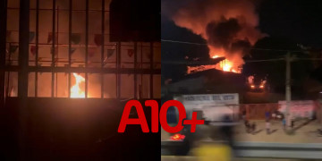 Incêndio atinge garagem e destrói mais de 10 ônibus escolares na zona Sul de Teresina; VÍDEO