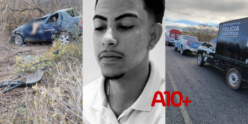 Jovem morre após perder controle e carro capotar diversas vezes no interior do Piauí; outros dois ficaram feridos