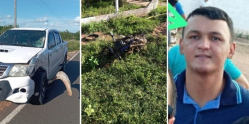 Grave acidente entre motocicleta e caminhonete deixa jovem morto no interior do Piauí