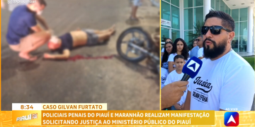 Amigos e familiares fazem manifestação no MP por Justiça e prisão de homem que atropelou policial penal e filha em Teresina