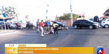 TV Antena 10 flagra acidente durante ao vivo sobre uso do celular no trânsito em Teresina