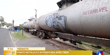 Trem descarrila e deixa Ponte Metálica interditada entre Teresina-PI e Timon-MA