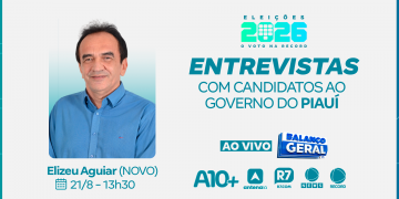 Candidato ao Governo do Piauí, Elizeu Aguiar (Novo) concede entrevista à TV Antena 10 nesta sexta (21)