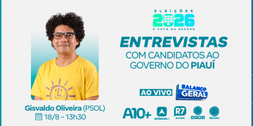 Candidato ao Governo do Piauí, Gisvaldo Oliveira (PSOL) concede entrevista à TV Antena 10 nesta terça (18) às 13h30