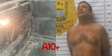 Homem embriagado é preso por agredir ex, xingar policiais e quebrar viatura no litoral do Piauí