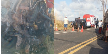 Professora morre após grave acidente entre carro e carreta no Piauí; outras duas pessoas ficaram feridas