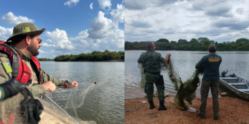 Cerca de dois mil metros de rede de pesca ilegal são apreendidos durante o 1º dia de operação Piracema no Piauí