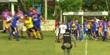 Árbitro é agredido durante partida de futebol por jogadores durante confusão no Piauí; VÍDEO!