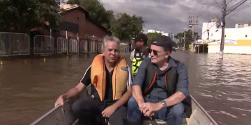 No Domingo Espetacular, Roberto Cabrini faz cobertura especial da maior tragédia climática do RS