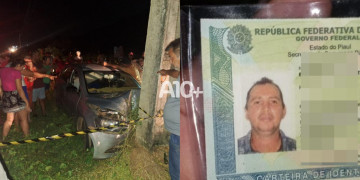 Motorista perde controle da direção, bate carro contra poste e morre no interior do Piauí; VÍDEO!
