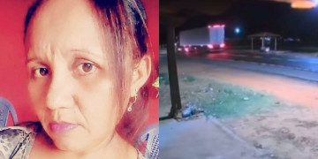 Vídeo mostra momento em que caminhão atropela e mata mulher no Piauí; vítima estava em motocicleta