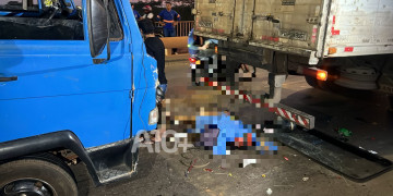 Mulher morre e homem fica ferido após colisão entre carretas e motocicleta na Ponte Nova, entre Timon e Teresina