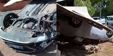 Médica que voltava de plantão perde controle da direção, capota veículo e derruba parte de residência após acidente no Piauí