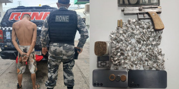 Homem monitorado por tornozeleira tenta se esconder em imóvel e é preso com arma e drogas em Teresina