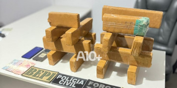 Polícia apreende tabletes de maconha escondidos dentro de ônibus no interior do Piauí; dupla é conduzida à delegacia