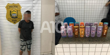 Homem é preso em flagrante após furtar mais de 15 produtos para cabelo em comércio de Parnaíba, litoral do Piauí