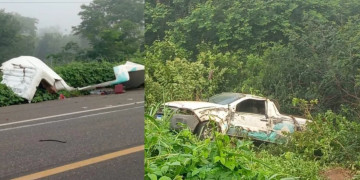 Idosa morre e outras pessoas ficam feridas após colisão entre caminhão e ambulância no interior do Piauí