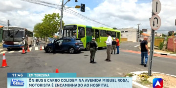 Colisão entre ônibus e carro deixa feridos na Av. Miguel Rosa, em Teresina