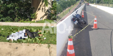 Motociclista morre após bater em alça de concreto da Ponte da Amizade e cair em calçada em Teresina; mulher ficou ferida