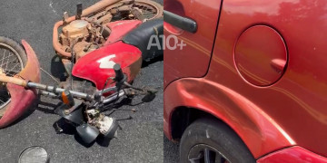 Motociclista fica em estado grave após colidir com carro no interior do Piauí; vítima não usava capacete
