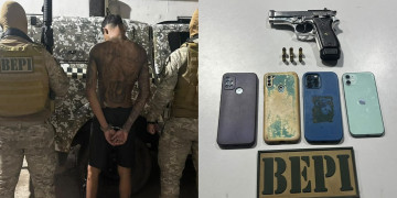 Suspeito de homicídios tenta fugir, mas é preso com arma e celulares na zona Sudeste de Teresina