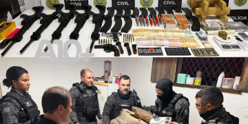 Polícia apreende fuzis, munições, dinheiro e drogas em imóvel de Teresina; prisões são realizadas