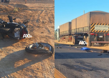 Motociclista morre após se envolver em grave acidente com caminhão no Piauí; motorista não foi localizado