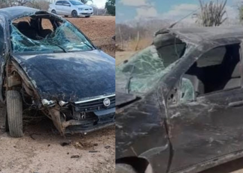 Quatro pessoas ficam feridas após carro capotar em ribanceira no interior do Piauí