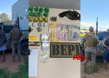 Polícia deflagra operação integrada e prende dupla com arma de fogo e drogas no Sul do Piauí