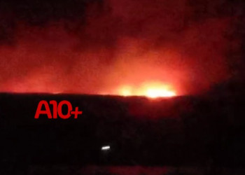 Incêndio de grande proporção atinge área florestal de município do Piauí; bombeiros são acionados