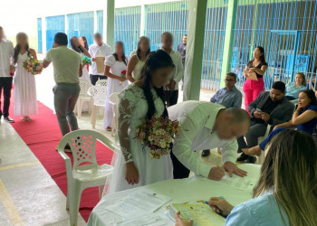 Sejus realiza 1ª cerimônia de casamento coletivo para as pessoas privadas de liberdade em penitenciária de São Raimundo Nonato, Piauí