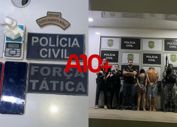 Foragido da Justiça e mulher são presos em ponto de venda de drogas no interior do Piauí