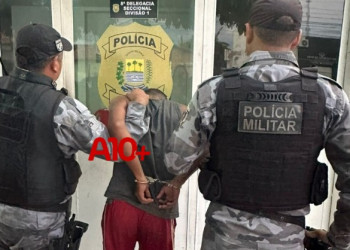 Suspeito de assalto tenta fugir, mas é preso após ser flagrado pela PM em patrulhamento na zona Sudeste de Teresina