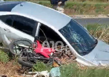Jovem sem habilitação sofre grave acidente ao pilotar motocicleta na zona Sul de Teresina
