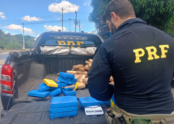 PRF apreende grande quantidade de skunk e cocaína dentro de caminhão em Teresina