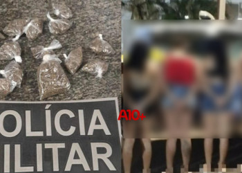 Mulheres são presas e adolescentes apreendidas por suspeita de tráfico de drogas em praça no interior do Piauí