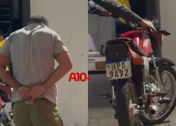 Homem é conduzido após ser flagrado com moto adulterada em Teresina; suspeito diz que comprou veículo por R$ 5 mil pela internet