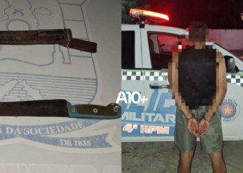 Homem é preso após tentar matar desafeto com facão durante festa no interior do Piauí