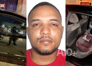 Suposto faccionado é perseguido e baleado por rivais em Teresina; carro foi atingido com pelo menos 15 disparos