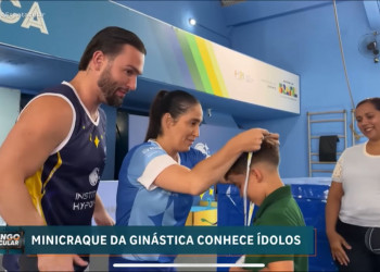 Domingo Espetacular, da RECORD, leva ginasta mirim do Piauí ao RJ para conhecer Daniele e Diego Hypólito