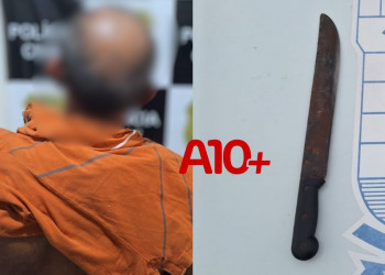 Homem embriagado é preso com facão após suspeita de violência doméstica contra a companheira no Piauí