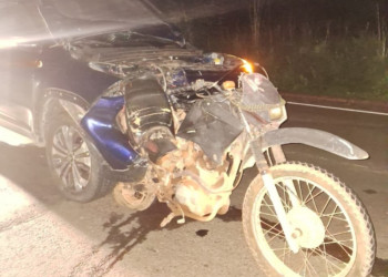 Homem morre em grave acidente entre motocicleta e caminhonete na PI-113, em José de Freitas