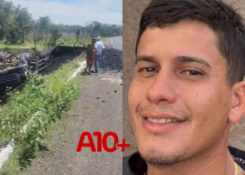 Homem morre após carreta carregada de carvão tombar na BR-135, Piauí