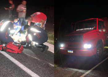 Motociclista morre após ser atingido por caminhão e arremessado da pista no interior do Piauí