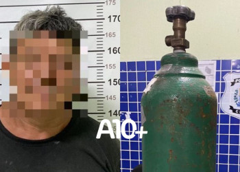 No Piauí, homem é preso com cilindro de oxigênio de hospital furtado para usar em oficina